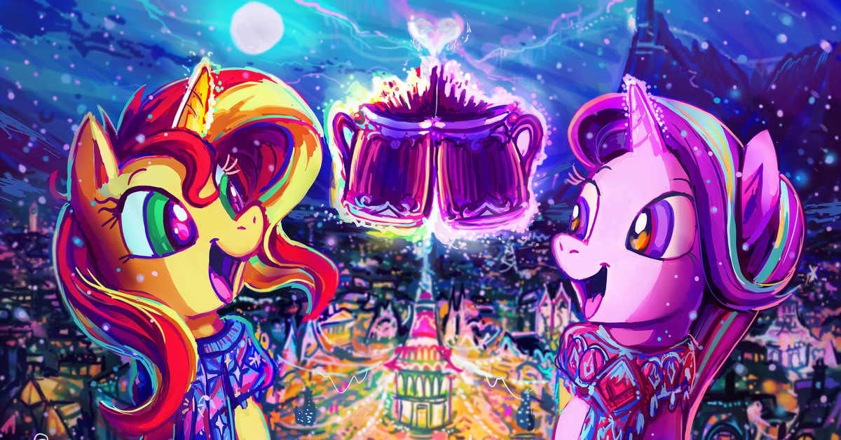 магналуна и твайлайт. найтмер эпплджек. магналуна и селестия. понивиль ночь кошмаров. включи my little night.