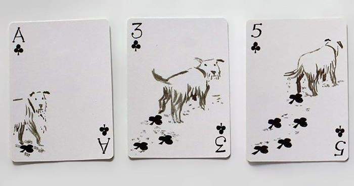 Three, five, ace - Cards, Clubs, Dog, Track, Ace
