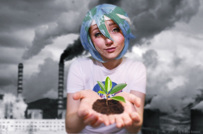 Earth chan cosplay - My, , Land, Earth-Tian, Comics, Humanization, Cosplay, Ecology, Nature