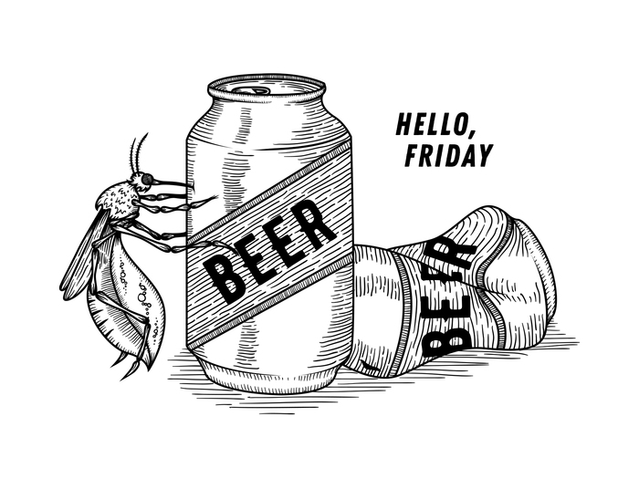 Friday everyone! - My, Friday, Beer, Illustrations, Friday tag is mine