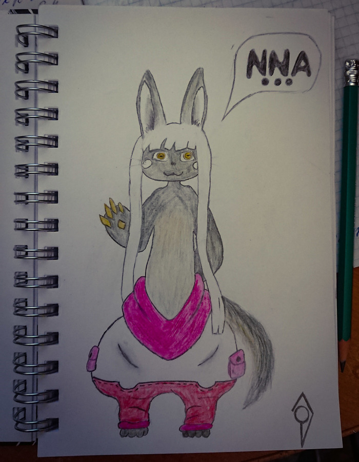 Nanachi - My, Nanachi, Made in abyss, Pencil drawing, Do not judge strictly, Drawing