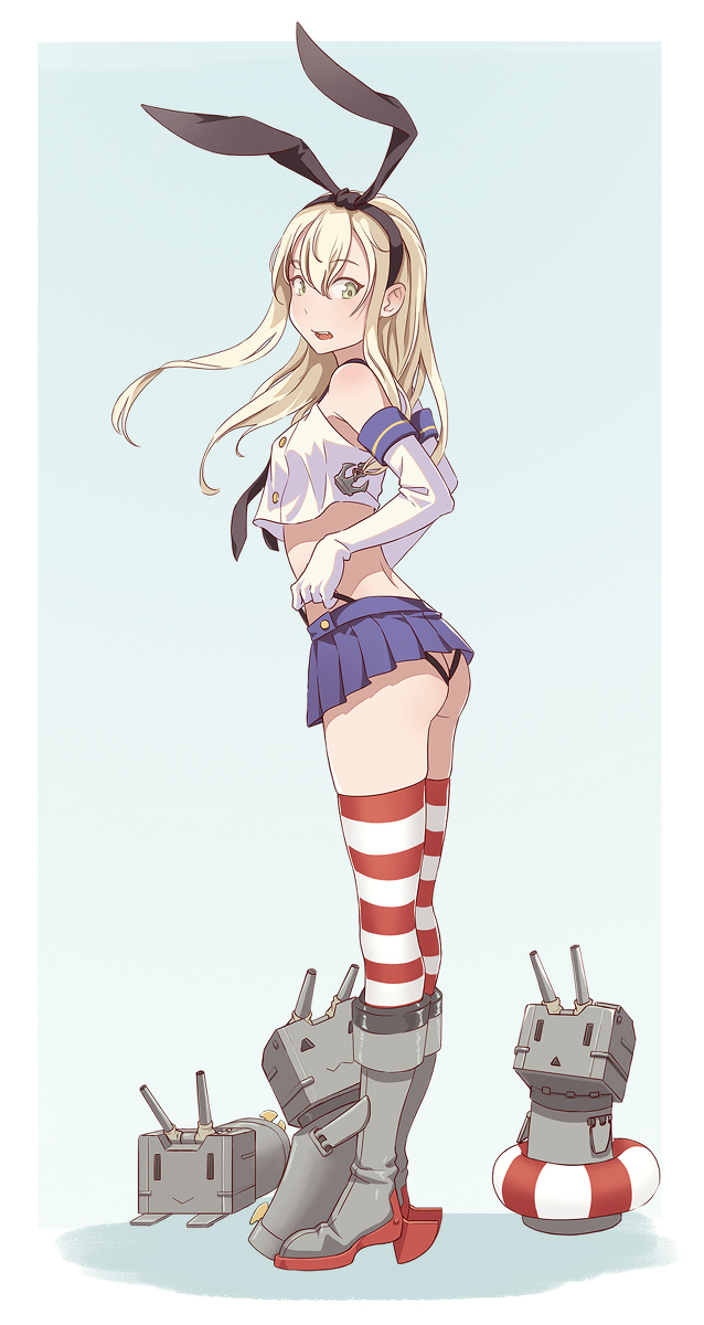 Shimakaze - NSFW, Kantai collection, Shimakaze, Anime, Anime art, Pantsu, Booty, Longpost