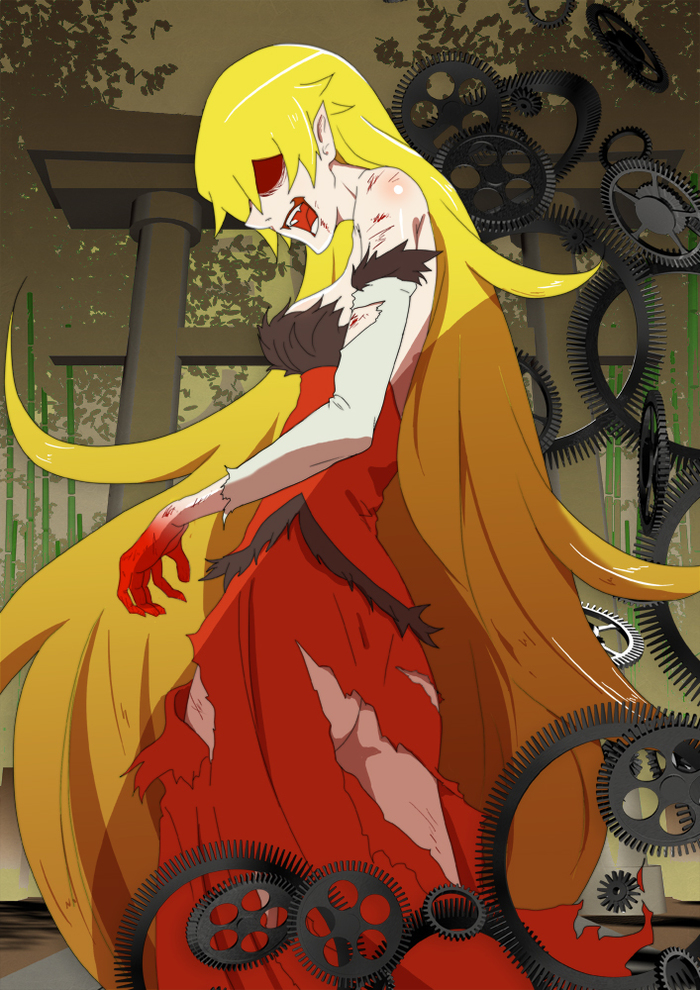 The mechanics of her heart - Monogatari series, Anime art, Anime, Drawing, Kiss-Shot Acerola-orion Heart-under-blade