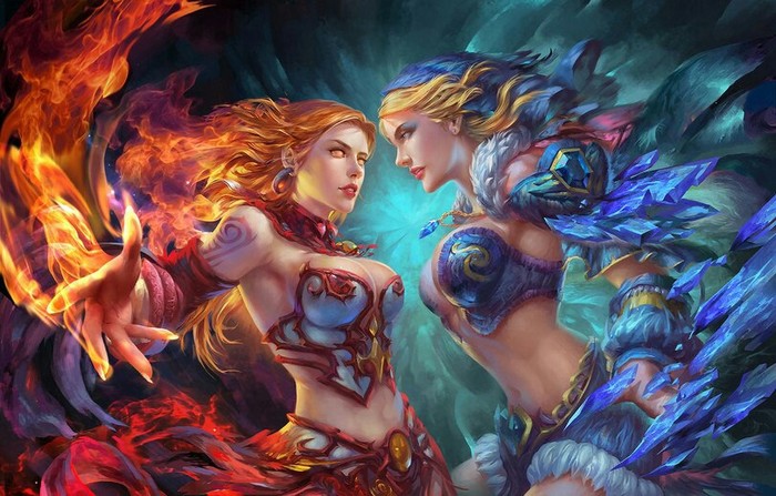 Ice and flames - Dota 2, Art