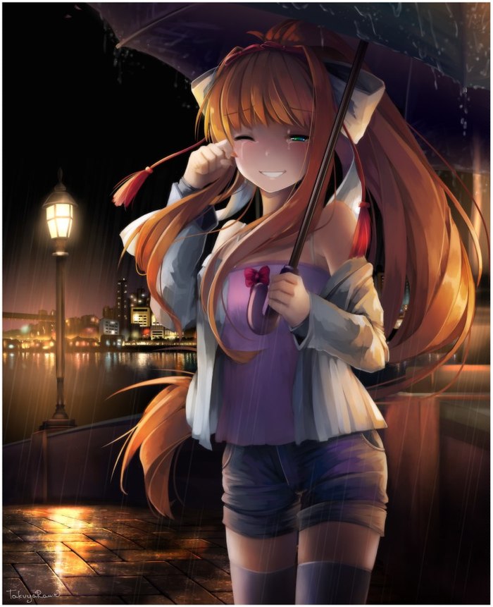 Monika - Anime art, Doki Doki Literature Club, Monika