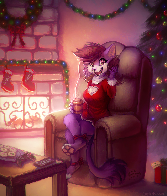 Join me? - Mylafox, Furry, Art, Anthro