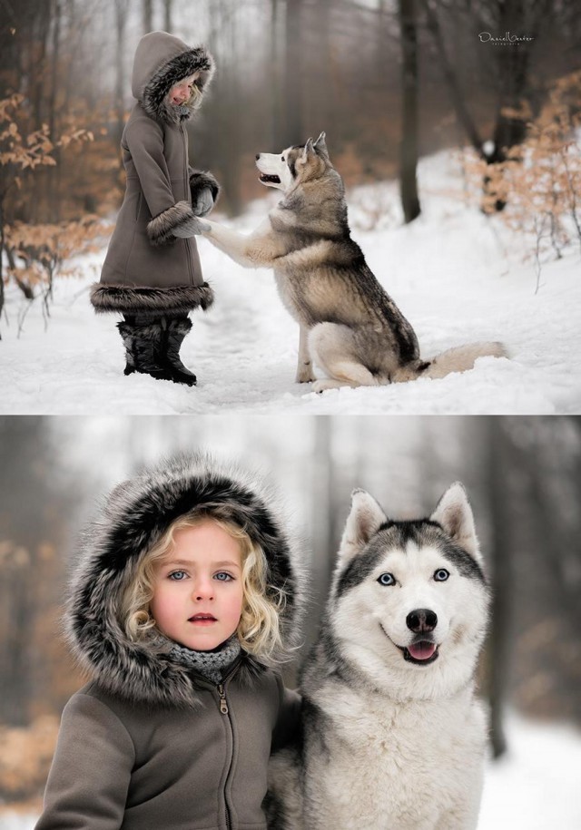 Winter Hat - The photo, Winter, Nature, Not mine, Children, Dog