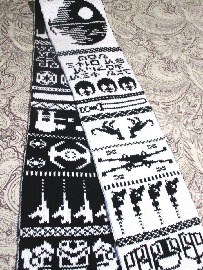 Scarf Star Wars - My, Scarf, With your own hands, Needlework without process, Knitting, Needlework, Star Wars, Winter, Longpost