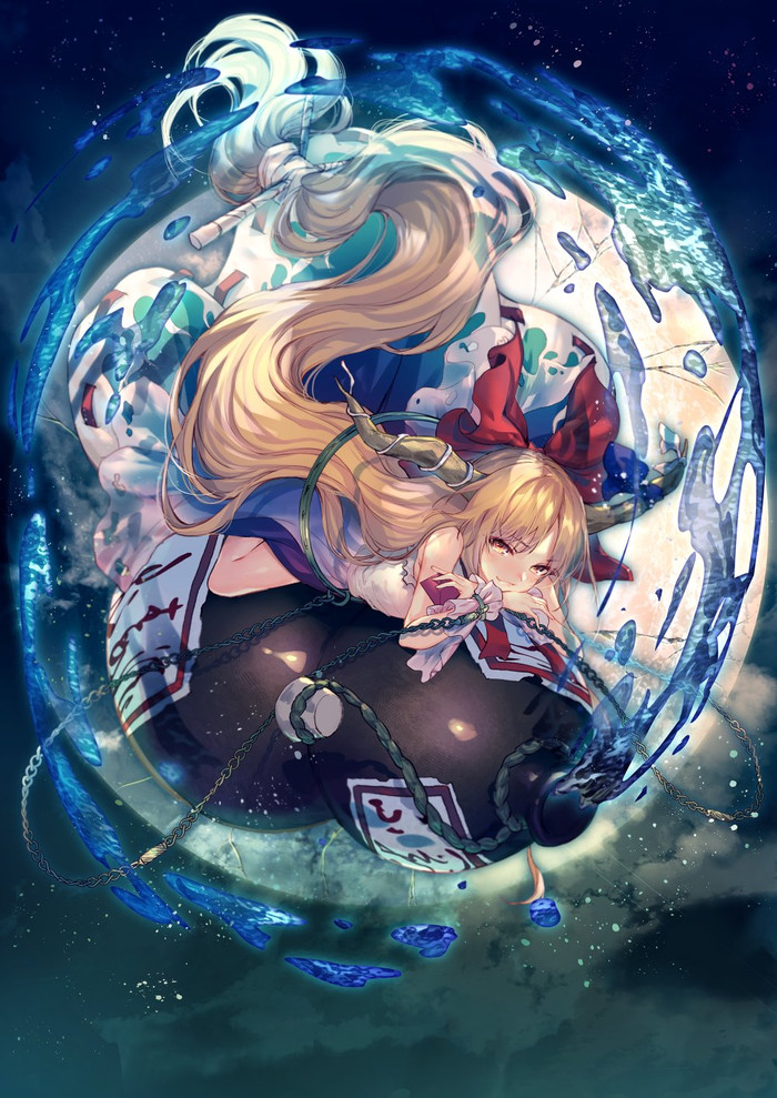 Ibuki Suika - Anime, Anime art, Touhou, Ibuki Suika, Uu uu zan