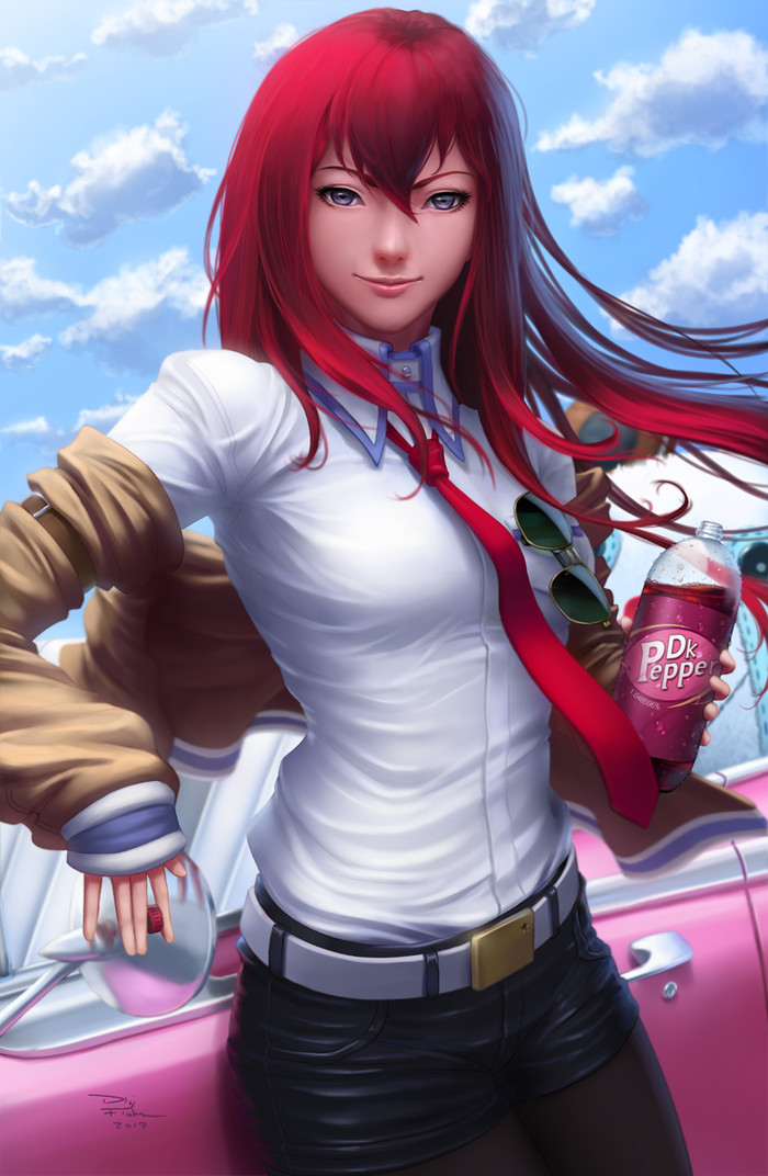 Makise Kurisu - Anime Art, Steins Gate, Kurisu Makise, Аниме, Визуальная новелла, Dr Pepper