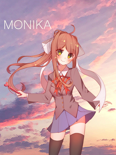 Monica - Doki Doki Literature Club, Monika, Visual novel, Art, Anime, Not anime