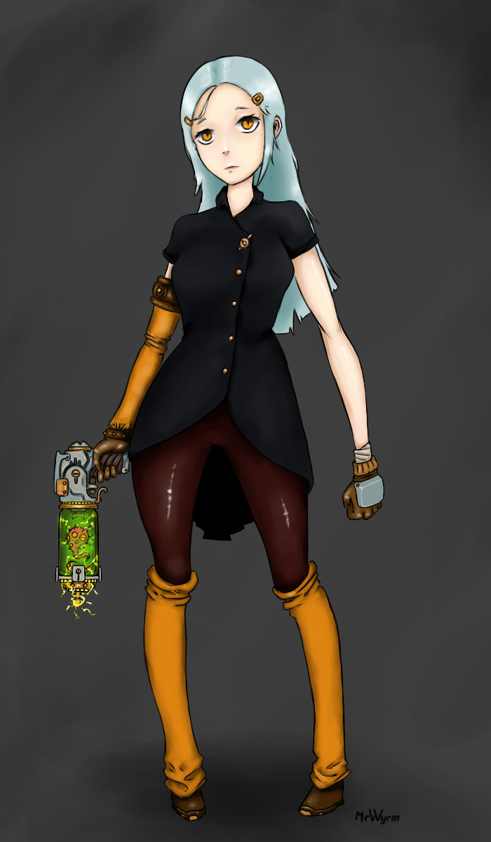 Another steampunk girl... - Art, Digital drawing, Anime, SAI, 2D, Digital, Steampunk, Anime art, My