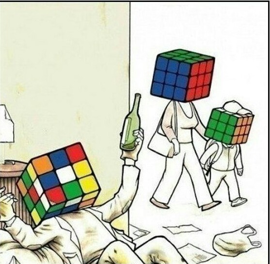 I wonder where they are looking? - , Rubik's Cube, Alcoholics