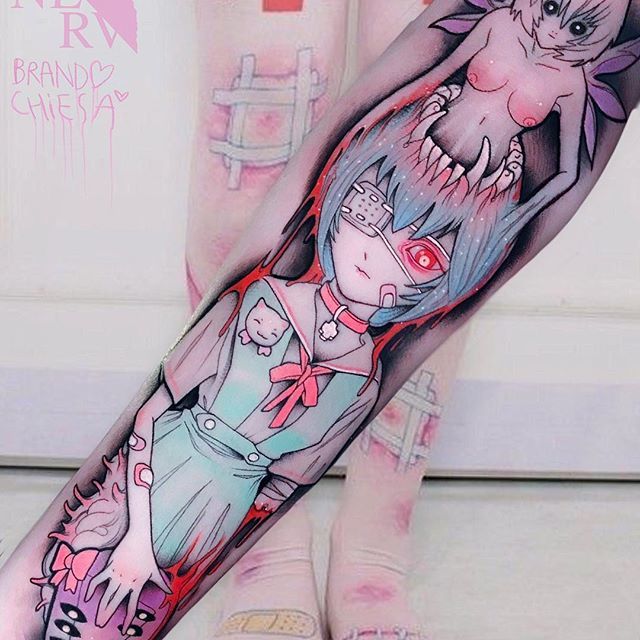 Anime tattoo - Anime, Anime art, Longpost, A selection, Tattoo