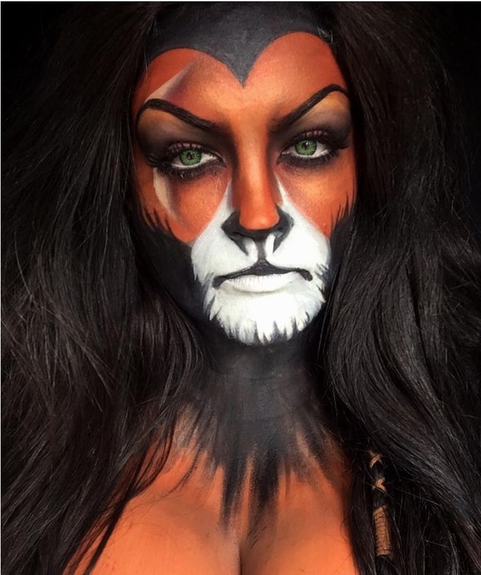 Villainess Scar - Makeup, Halloween, Girls, The lion king, Cartoons, Scar, Villains, Makeup