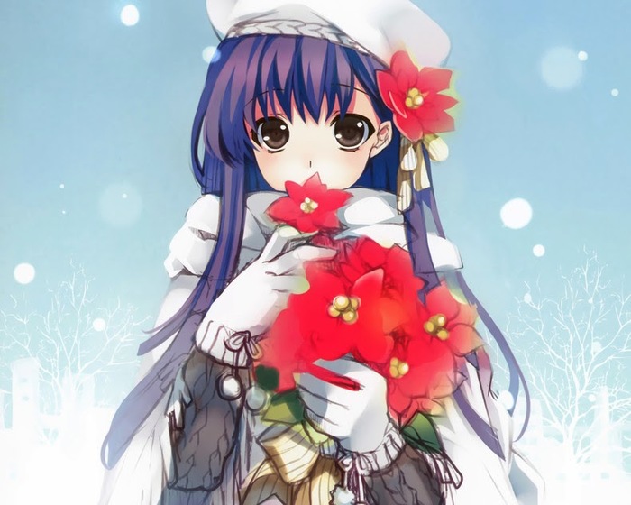 girl and flowers - Anime, Anime girls, 