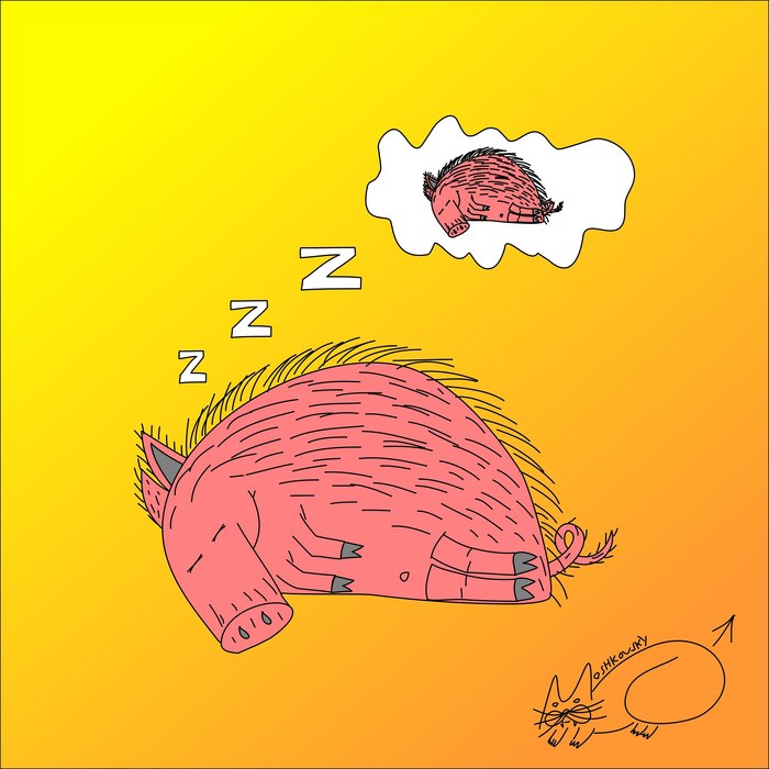 When you dream about the weekend - My, Weekend, Work, Dream, Relaxation, Pig, Milota, Moshkovsky