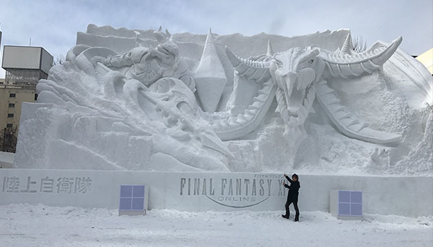 Huge snow sculpture from Final Fantasy XIV at the Sapporo Snow Festival - , Final Fantasy, Final fantasy xiv, Meanwhile in Japan, Video