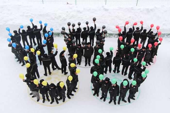 Yaroslavl prisoners supported the Russian Olympians with a flash mob. - Zeki, Flash mob, Olympiad, Prisoners