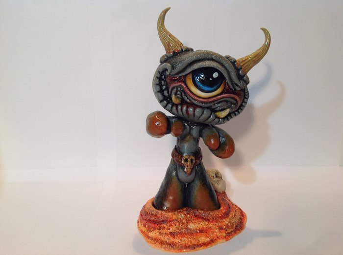 Figurine alien Monster - My, Monster, Aliens, Polymer clay, Figurine, Statuette, Longpost, Figurines