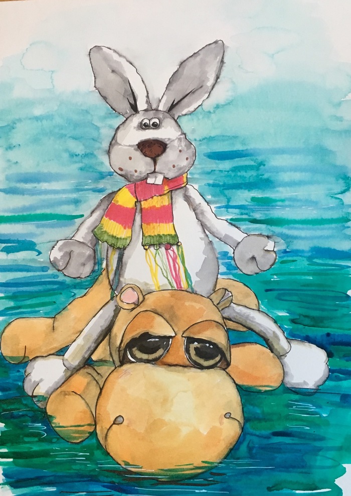 Заяц на бегемоте