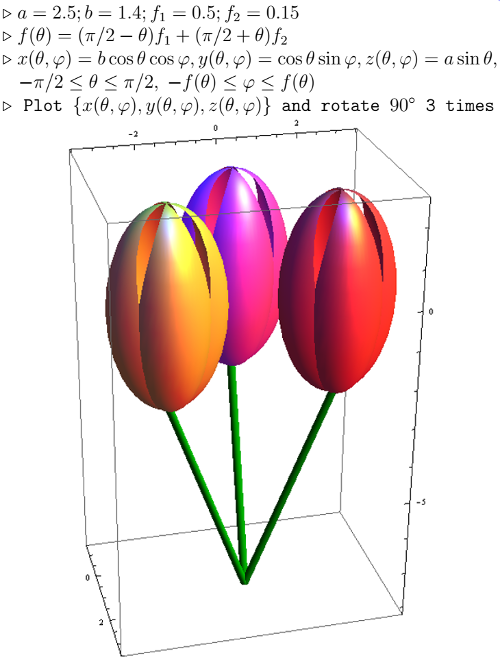 Tulips by formulas - My, Flowers, Mathematics, , Geometry, Tulips