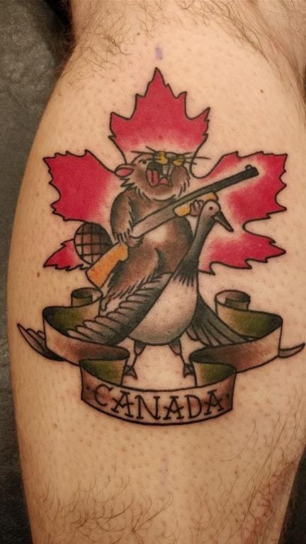 The theme of hockey is not disclosed. - Reddit, Tattoo, Beavers, Canada, Гусь