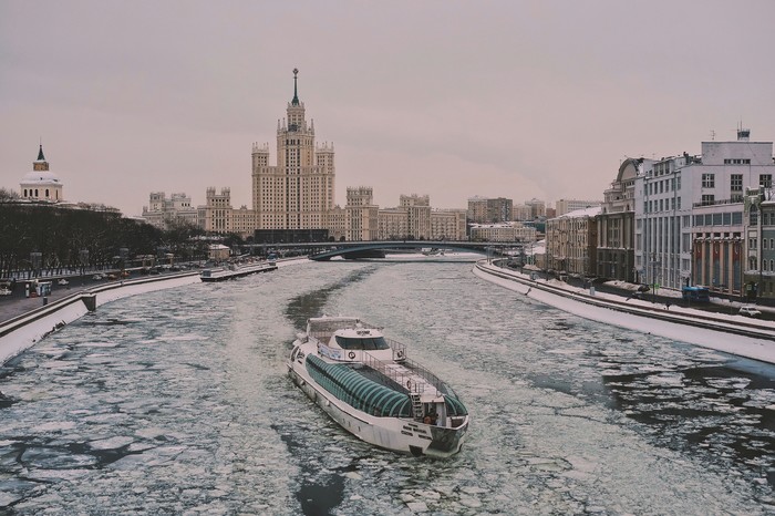 Winter. Zaryadye. Floating bridge. - My, The photo, Fujifilm, Vsco