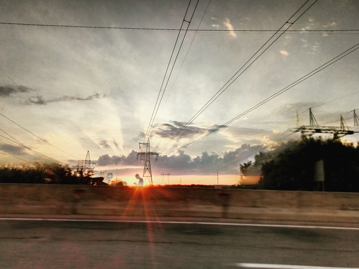 [My] Sunset failed... - My, Highway E-95, , Призрак, Sunset