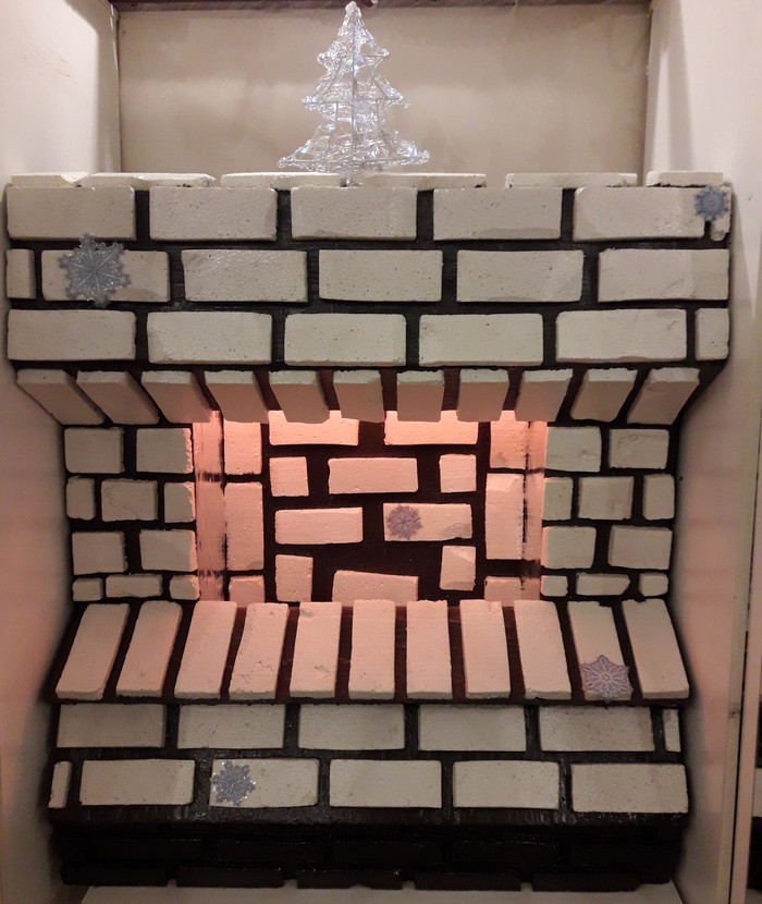 Decorative fireplace-air aquarium. - My, Fireplace, Homemade, Longpost, Decor