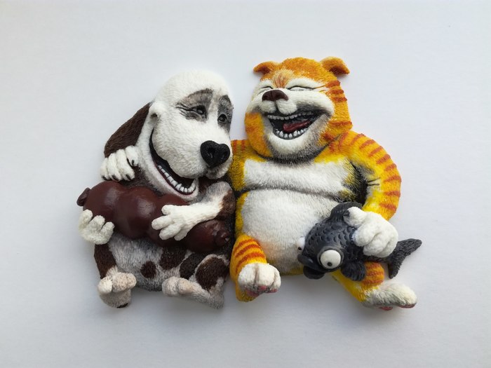 Magnet Cat and Dog - My, Magnet, Magnets, , cat, Cats and dogs together, Dog