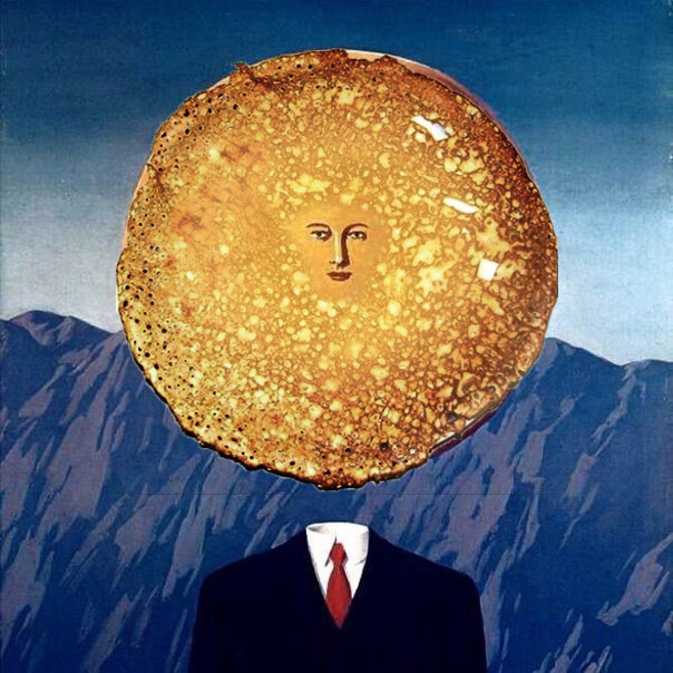 Seven carnivals in a week or when there are only pancakes in my head - My, Maslenitsa, Pancakes, Rene Magritte