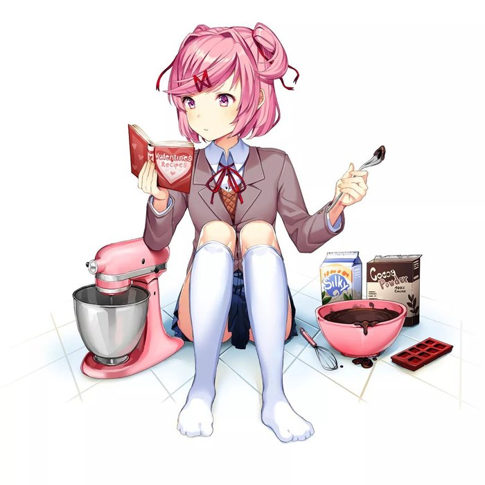 Natsuki - Anime art, Natsuki, Doki Doki Literature Club, Not anime, Visual novel, Art, Anime