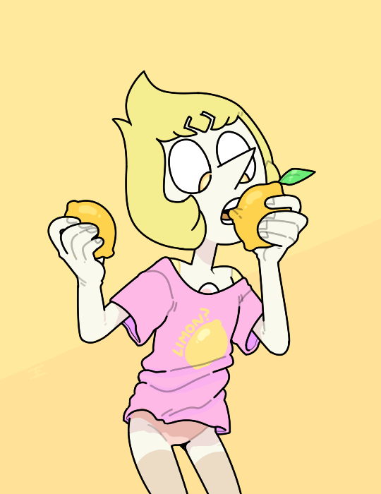 Trying a lemon for the first time. - Steven universe, Yellow pearl, Lemon, GIF