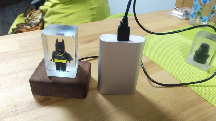 DIY gift - My, Epoxy resin, Phosphor, Presents, Batman, With your own hands, Lego Batman, Longpost