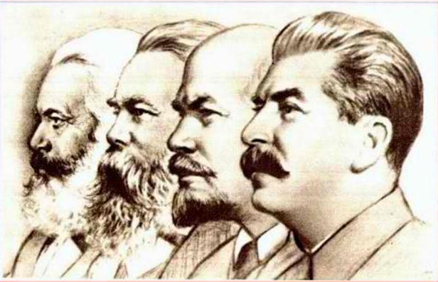 Every era has its heroes... - Karl Marx, Lenin, Stalin, Yakunin, Sechin, Miller, Friedrich Engels