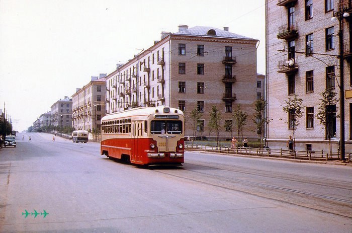 Moscow trams in 1959 - Tram, , Moscow, Longpost