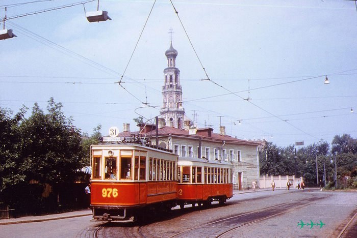 Moscow trams in 1959 - Tram, , Moscow, Longpost