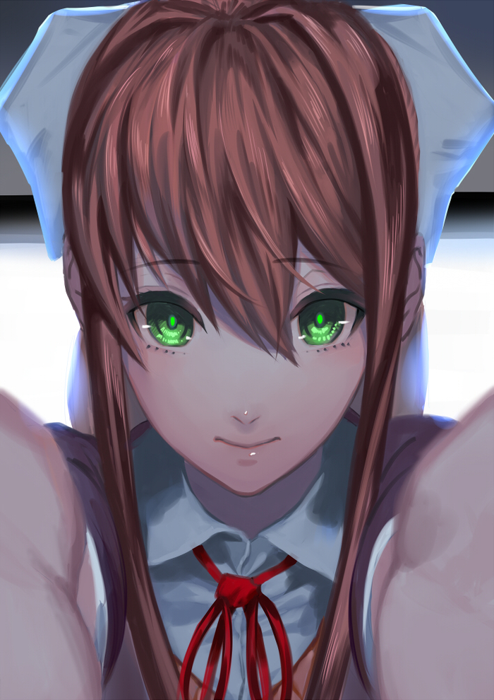 Just Monika Doki Doki Literature Club, Anime Art, ,  ,  , , 