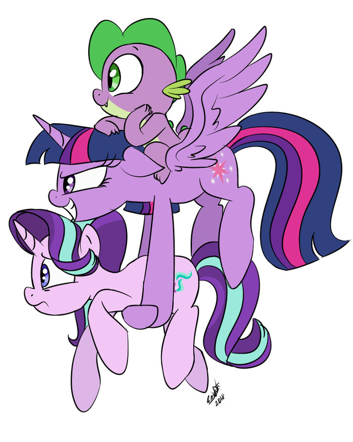 Purple Power! My Little Pony, Ponyart, Spike, Twilight Sparkle, Starlight Glimmer