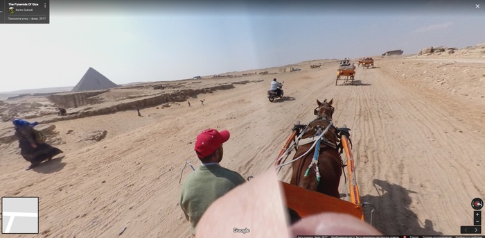 Google car in Egypt - Pyramid of Cheops, Google street view, Pyramids of Egypt, Google