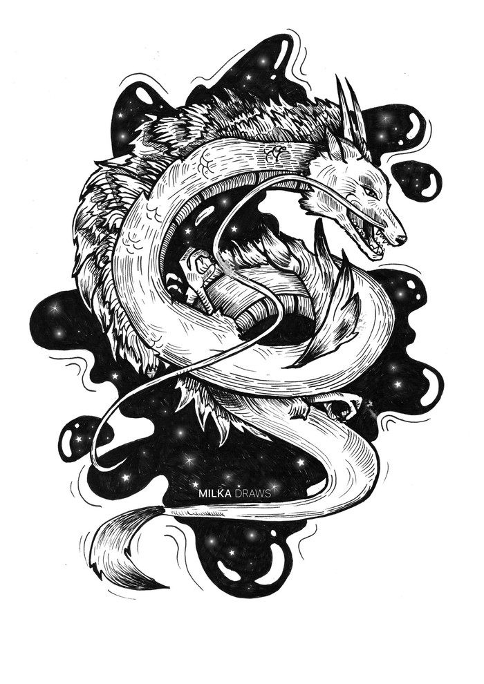 New sketch - Tattoo, Drawing, Sketch, I draw as much as I can, My, Spirited Away