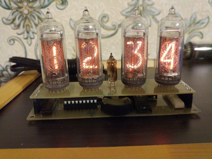 Nixie clock for 4 IN-14 Eliza - My, Nixie clock, Лампа, Lamp clock, Nixie, Longpost