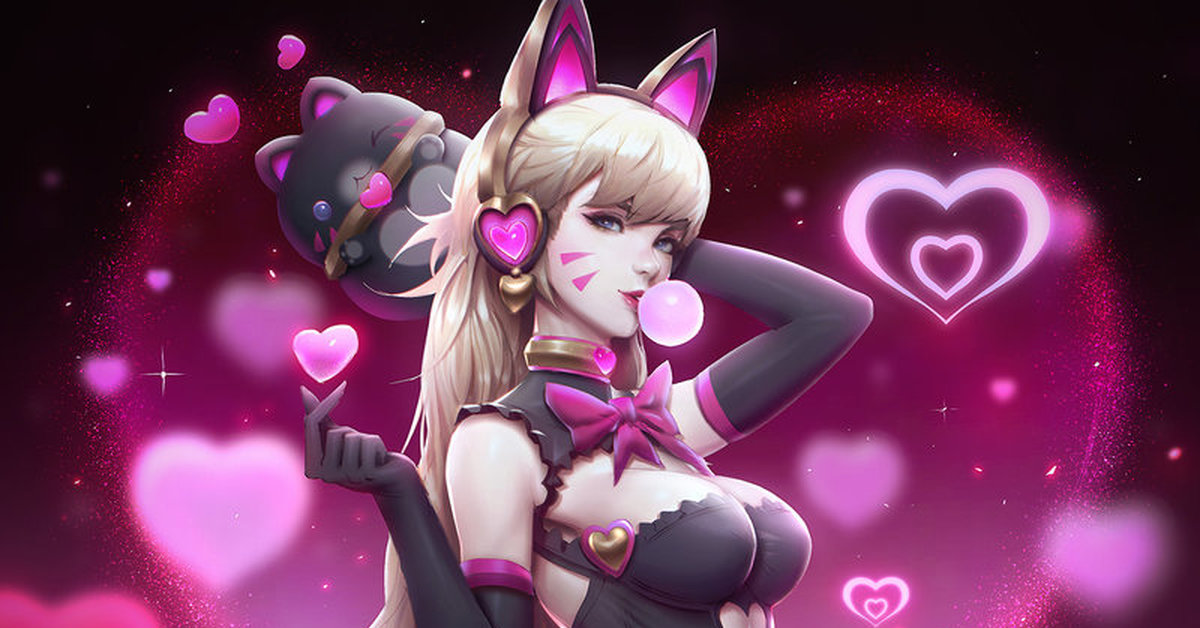 DVa Valentines Pinup Skin Overwatch Blackcat.