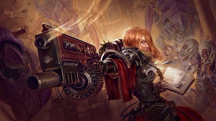 Sister of Battle - Warhammer 40k, Wh Art, Adepta Sororitas, Genocult, Fan art, Girls