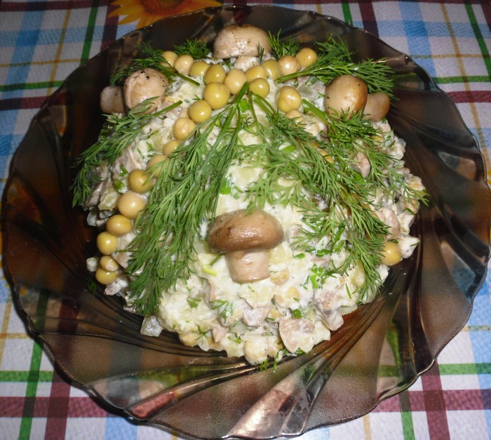 Lean mushroom salad - My, Recipe, Video recipe, Lenten dishes, , , Video, Longpost