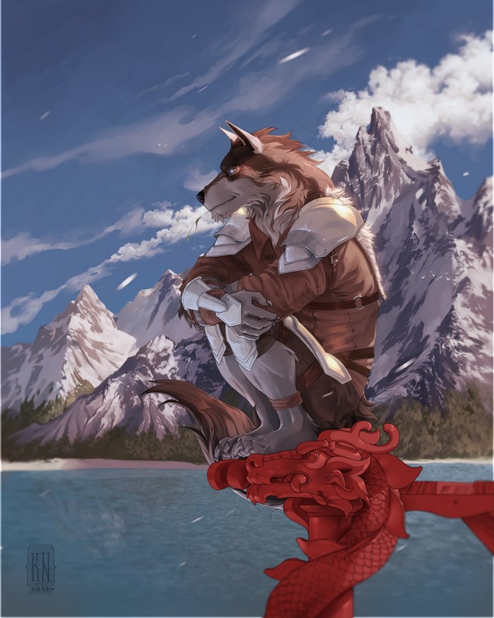 Whisper of the mountains - Kaylinmangorian, Furry, Art, Landscape, The mountains, Wolf