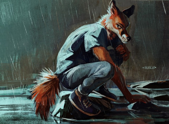 River - Furry, Art, Hriscia, Rain