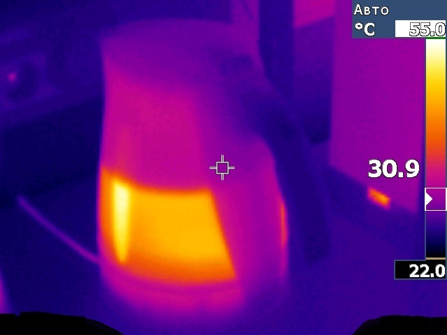 Как закипает чайник на термографе - Моё, Термограмма, Чайник, Длиннопост