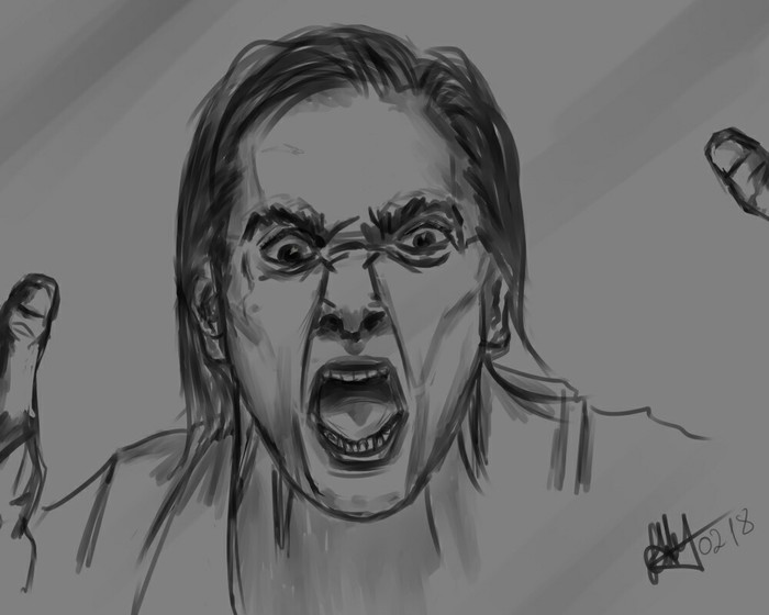 Scream In A Mirror - Jake Gyllenhaal, Scream, Digital drawing, Sketch, Drawing, Art, My